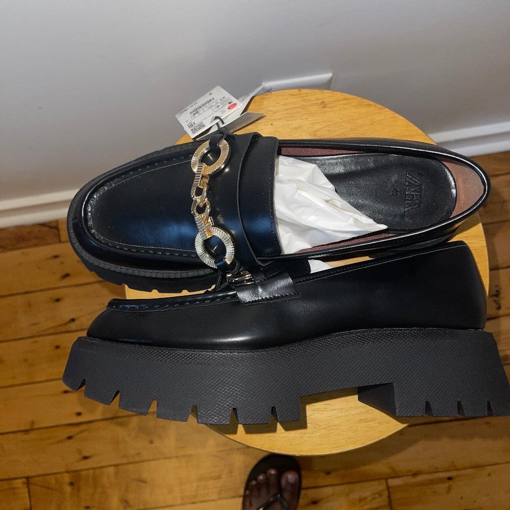 Zara Platform Loafers size 10